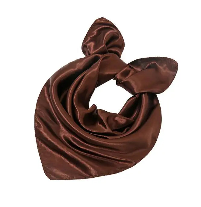 Women New Plain Satin Solid Color 60x60cm Square Scarf Girl Simulation Silk Performance Small Scarves Best Party Gift Beauty World Shop