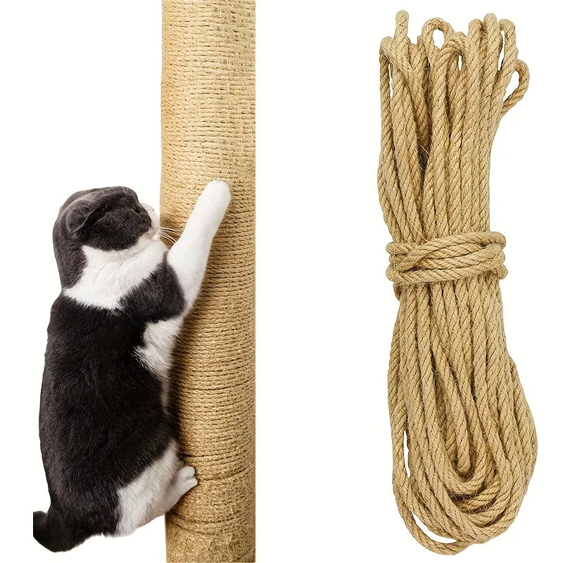 33/66/164ft Natural Sisal Rope Cat Scratcher Rope Tree Scratching DIY Toy Paw Claw Furniture Protector Scratching Post Beauty World Shop