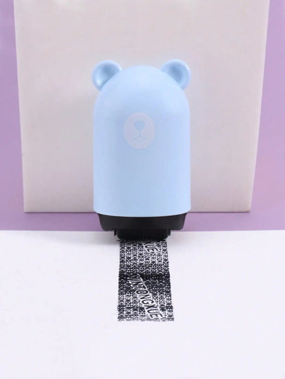 1 Cute Bear Shaped Roller Stamp, Study Notebook Typos Cover Graffiti Fashion Stamp, Personal Privacy Graffiti Daily Necessities Beauty World Shop