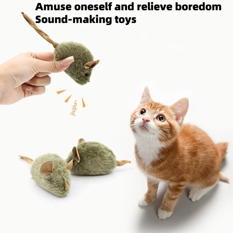 New Type Of Cat-teasing Plush Simulation Mouse Toy Long Plush Bird Chirping Mouse Scratch-resistant And Biting Interactive Toy Beauty World Shop