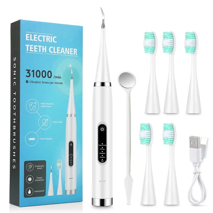 Electric Teeth Whitening Dental Calculus Scaler Plaque Coffee Stain Tartar Removal High Frequency Sonic Toothbrush Teeth Cleaner Beauty World Shop