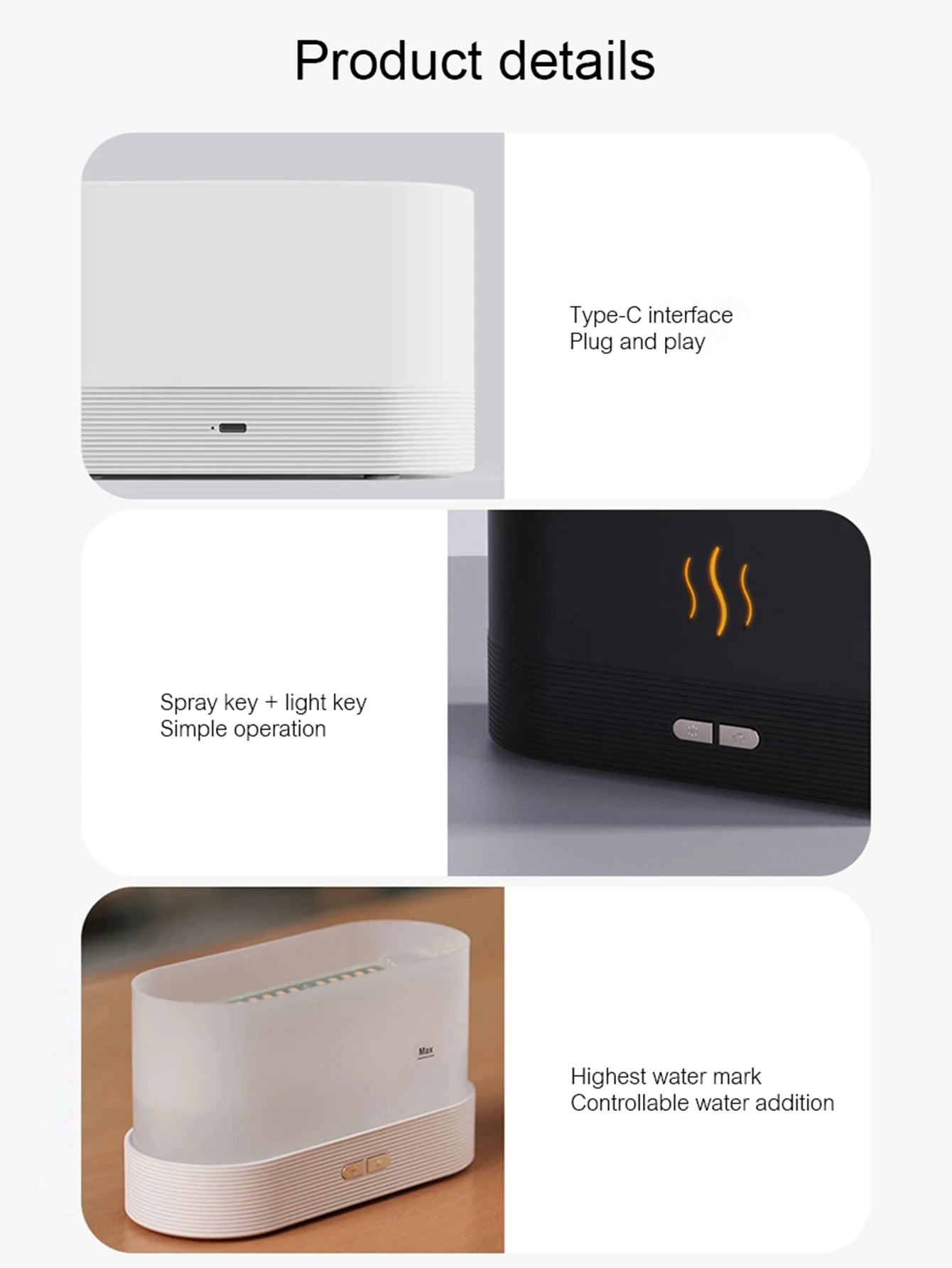 Vissko Aroma Flame Diffuser 180ML Air Humidifier Ultrasonic Aromatherapy Cool Mist Maker Essential Oil Lamp Difusers For Home Beauty World Shop