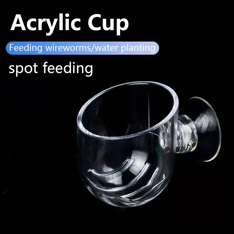 Aquarium Decoration Plant Cup Pot Acrylic Aquatic Plant Cup With Suction Holder Planting Cylinder Cup Aquarium Decoration tool Beauty World Shop