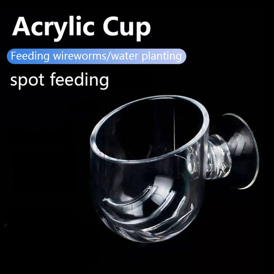 Aquarium Decoration Plant Cup Pot Acrylic Aquatic Plant Cup With Suction Holder Planting Cylinder Cup Aquarium Decoration tool Beauty World Shop