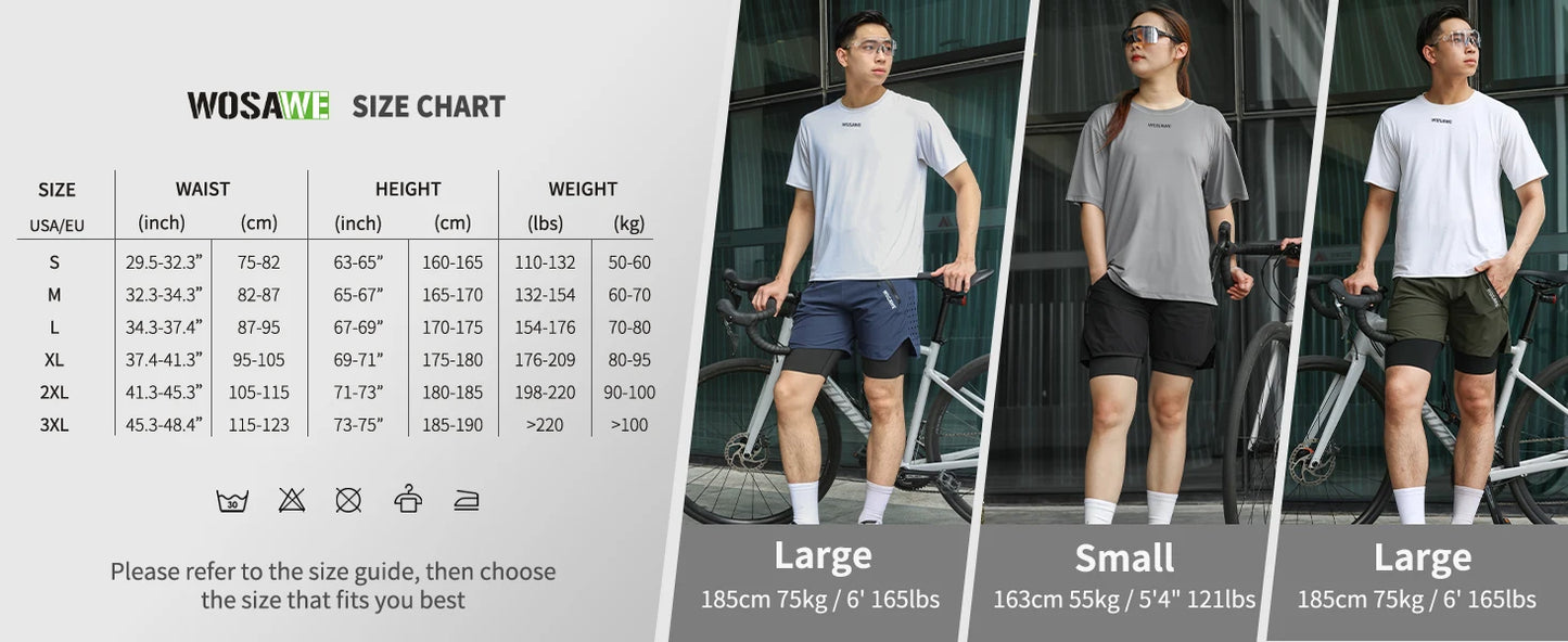 WOSAWE Bicycle Shorts Spring Summer Motocross Racing Shorts Downhill Mountain Bike short Pants Non-removable Cycling Underwear Beauty World Shop