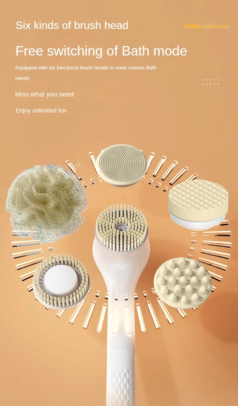 Electric Bath Brushes Bath and Body Works Silicone Body Scrubber Waterproof IPX7 Scrubber Brushes Back Long Handle Back Brushes