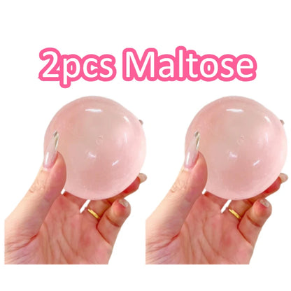 Blue Maltose Squishy Toy Cute Mochi Anti Stress Fidget Toy Soft Simulated Bule Transparent Ball Quick-rebound Decompression Toy Beauty World Shop