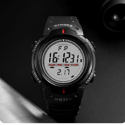 SYNOKE Men Electronic Watch Sports For Men Waterproof Luminous Multi Function Outdoor Mountaineering Large Screen Electronic Wat Beauty World Shop