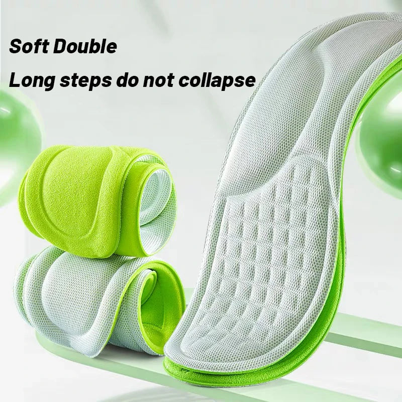 4D Cloud Technology Sports Insoles for Shoes PU Sole Soft Breathable Shock Absorption Cushion Running Orthopedic Care Insoles Beauty World Shop