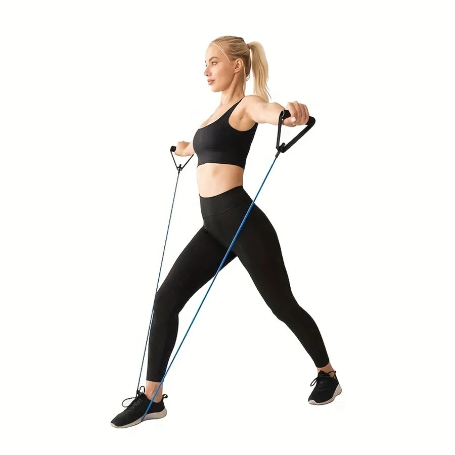 1pc 4-Level Resistance Bands with Handles for Home Workouts and Strength Training - Perfect for Yoga, Pilates,and fitness equipm Beauty World Shop