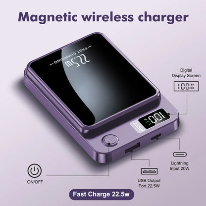 Magnetic Power Bank Wireless 10000Ah Portable 22.5W Fast Charging LED Digital For magsafe For iPhone 17 16 15 Por Max PowerBank Beauty World Shop