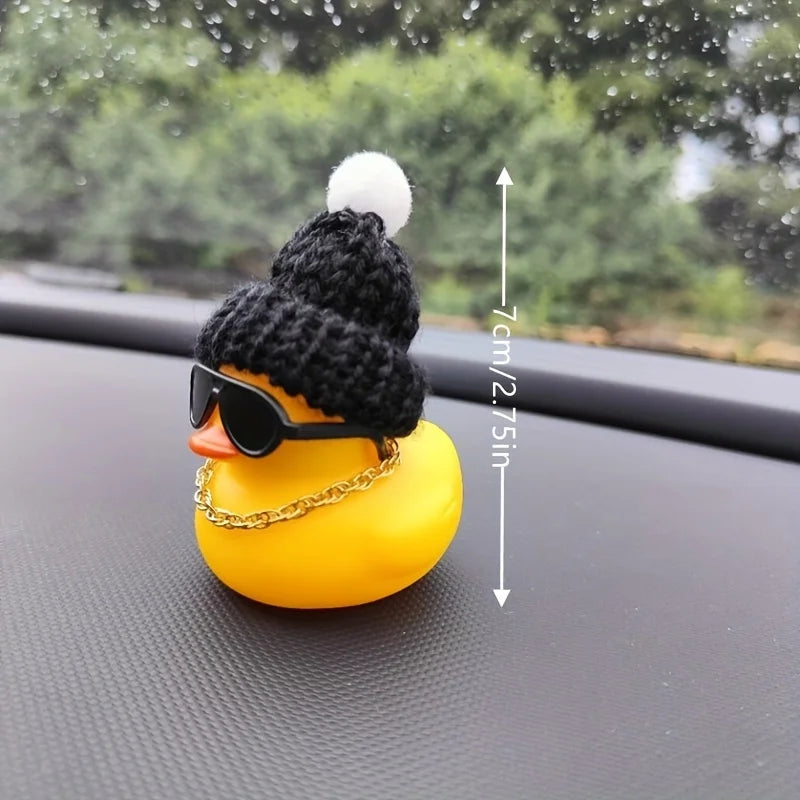 1PC Cute Black Knitted Hat and Sunglasses Car Accessories, Car Decorations, Festival Gifts Beauty World Shop