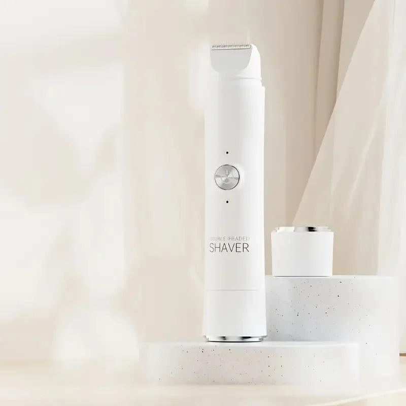 2-in-1 Wireless Rechargeable Electric Shaver, Suitable for Women - Dual Head Bikini Trimmer, Suitable for Both Dry and Wet Use Beauty World Shop