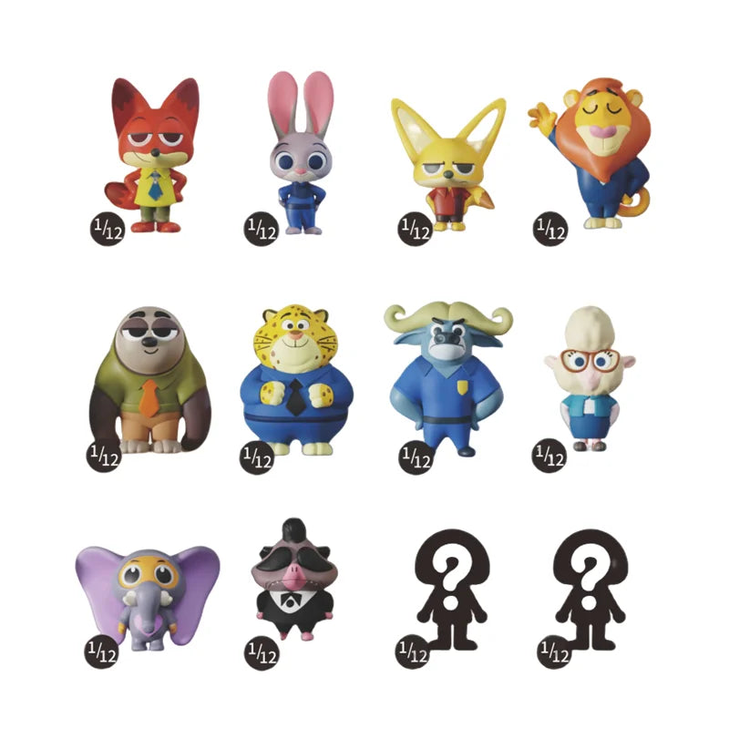 JANDOOM Disney Zootopia Judy Hopps Nick Wilde Bogo Clawhauser Anime Figur Model Rice Grain Doll Blind Box Toys Birthday Gifts Beauty World Shop