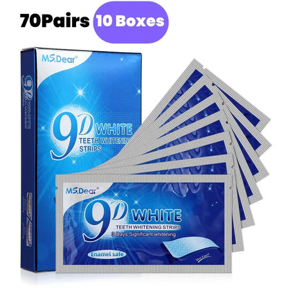 9D Gel White Teeth Cleaning Strips Oral Hygiene Care Double Elastic Teeth Bleaching Strips False Teeth Veneers Tooth Beauty Tool Beauty World Shop
