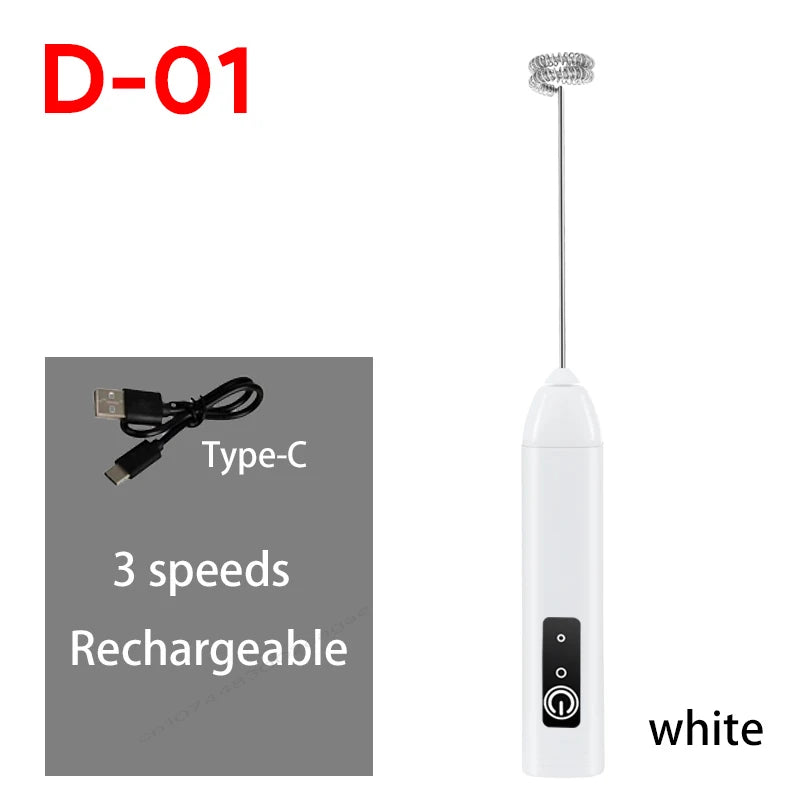 Wireless Milk Frother Electric Type-C Handheld Blender Stainless Steel Mini Coffee Maker Whisk Mixer For Coffee Cappuccino Cream Beauty World Shop