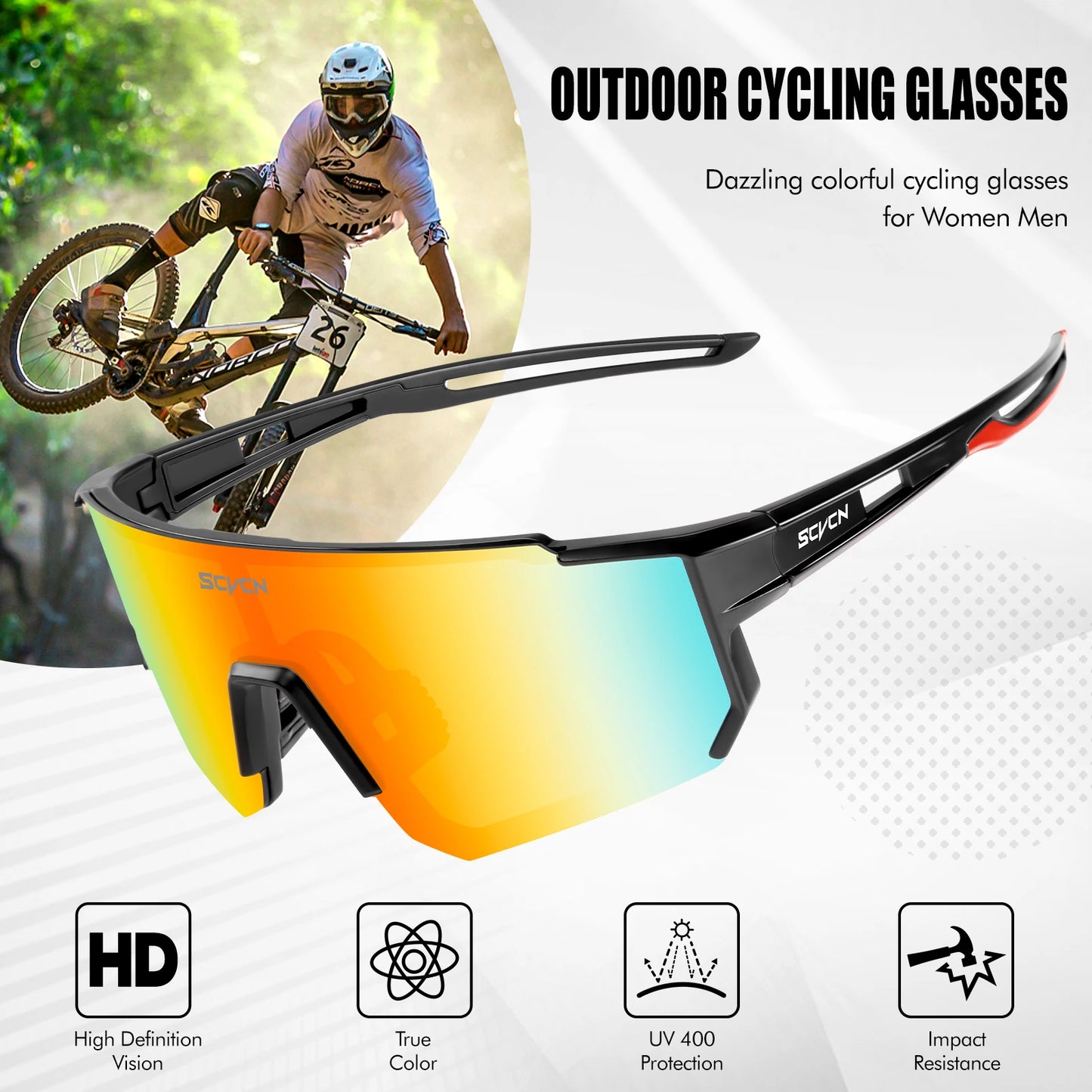 SCVCN New Outdoor Cycling Sunglasses Men Road Driving Bike Glasses  Sports Mountain Climbing Women Bicycle Cycling UV400 Goggles Beauty World Shop