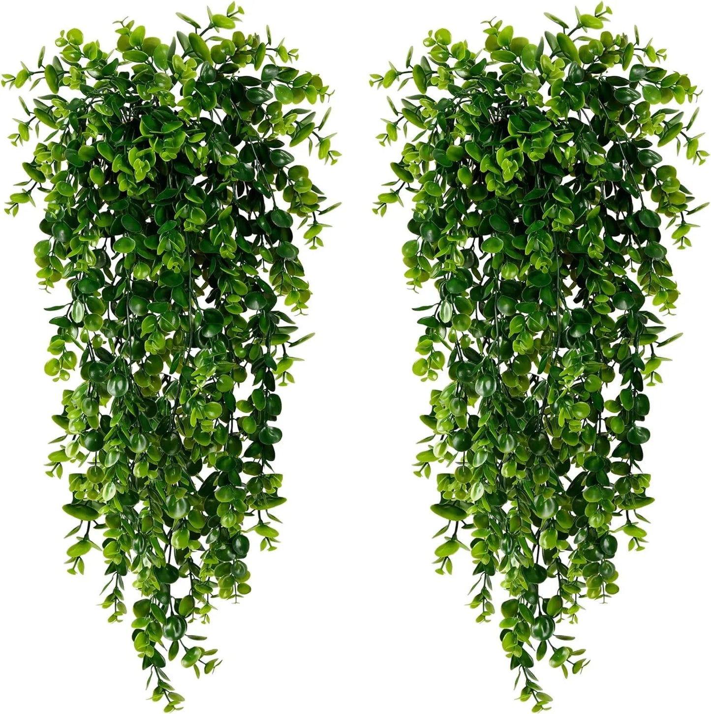 Artificial Hanging Plants Faux Eucalyptus Leaf Greenery Vine Outdoor UV Resistant Plastic Plants for DIY Home Wedding Decoration Beauty World Shop