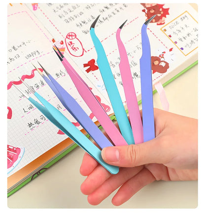 2pcs Tweezers Creative Macaroon Color Clip for DIY Decroative Journal Diary Scrapbook Sticker Tool Back To School Student Supply Beauty World Shop