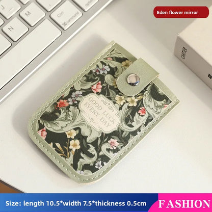 Vintage Oil Painting Pull Out Card Holder One Piece Women's Compact Ultra Thin Mini Cartoon New Style Niche Design Card Case Bag Beauty World Shop