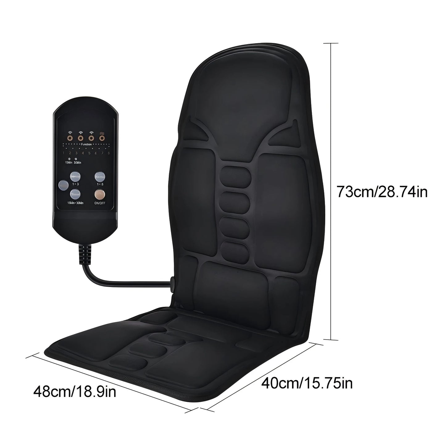 Portable Full Body Massage Chair Cushion, Neck Back Waist Hips Massage Pad Soft Relax for Home Office Car Use Beauty World Shop