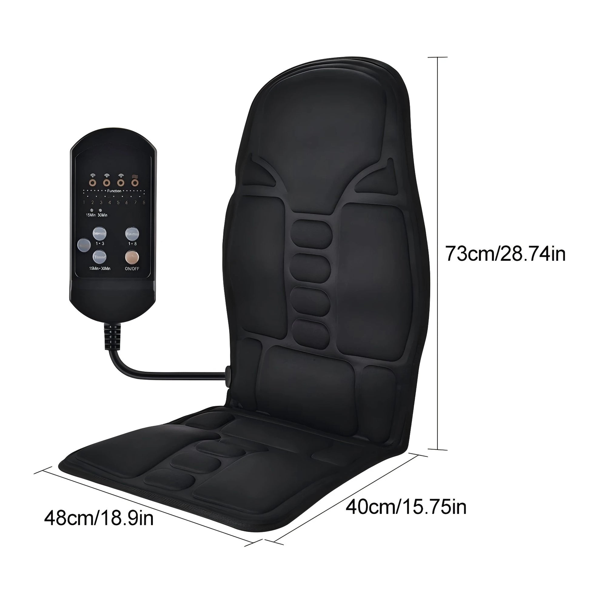Portable Full Body Massage Chair Cushion, Neck Back Waist Hips Massage Pad Soft Relax for Home Office Car Use Beauty World Shop