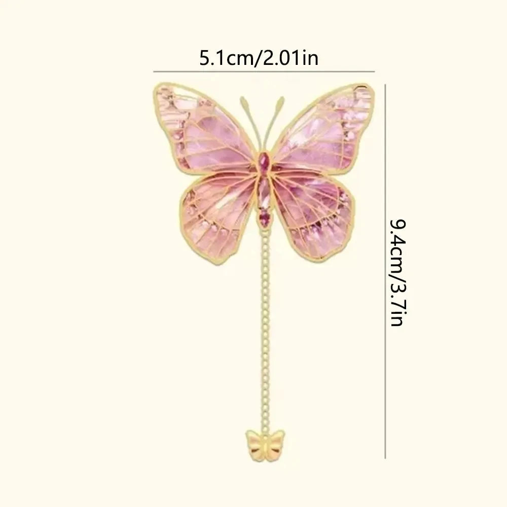 Mini Cute Butterfly Metal Bookmark With Chain And Gold Foil Design, Butterfly Book Page Holder, Vintage Bookmark To Aid Reading Beauty World Shop