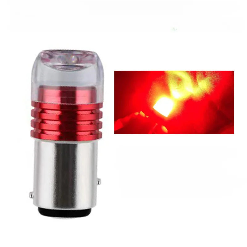 10pcs Car 12V LED Rear Taillight Tail Brake Light Strobe Flashing LED Lamp Motorcycle Warning Light Bulb Red Stronger Light Beauty World Shop