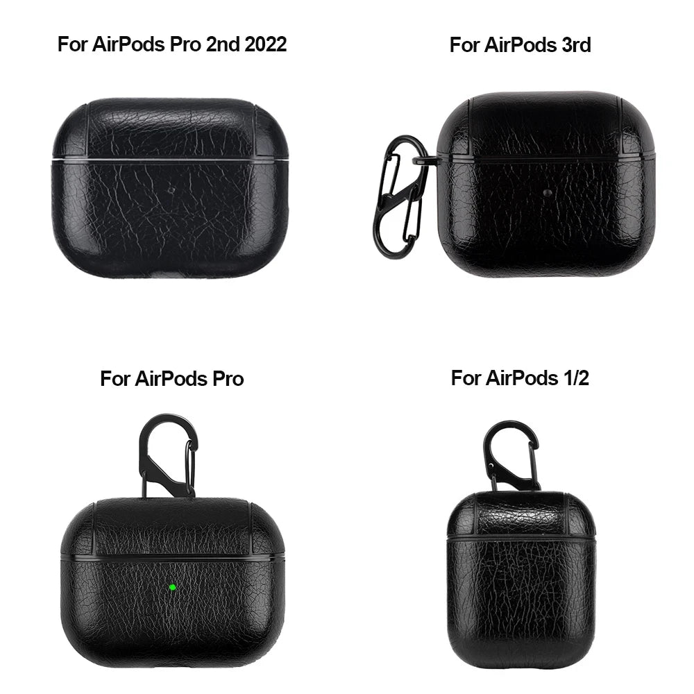 Leather PU Earphone Cover For AirPods Pro 3 2025 Case For AirPods Pro 2 2nd Pro2 Cases For AirPods 4 3 2 1 Funda Headphone Coque