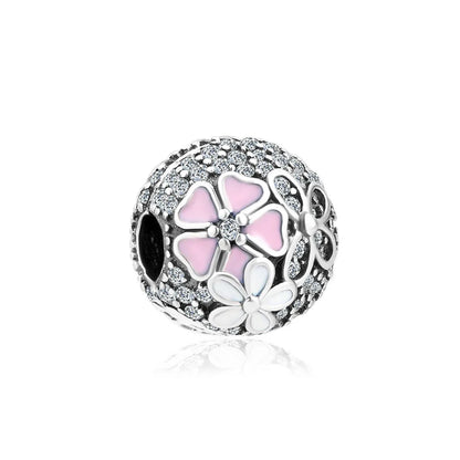 2025 Hot selling 925 Silver Pink Bird Moon Pendant Suitable for European Bracelets DIY Accessories Women's Charm Jewelry Gifts Beauty World Shop