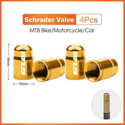 2pcs GUB Aluminum CNC Bicycle Tire Valve Cap MTB Road Bike Tube Tyre Gas Nozzle Cover for AV FV Schrader Presta Valve Dustproof Beauty World Shop
