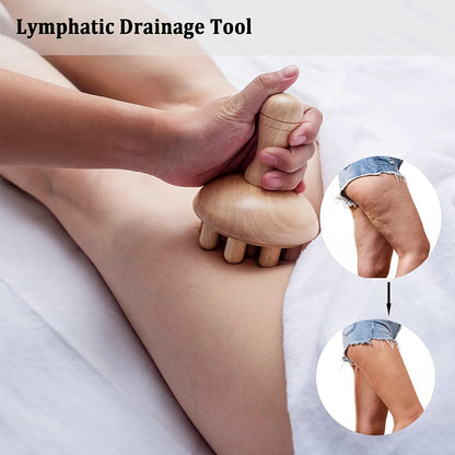 Wooden Mushroom Shape Massage,Manual Wood Therapy Massage Tool,Anti Cellulite,Maderoterapia,Lymphatic Drainage,for Full Body Use Beauty World Shop