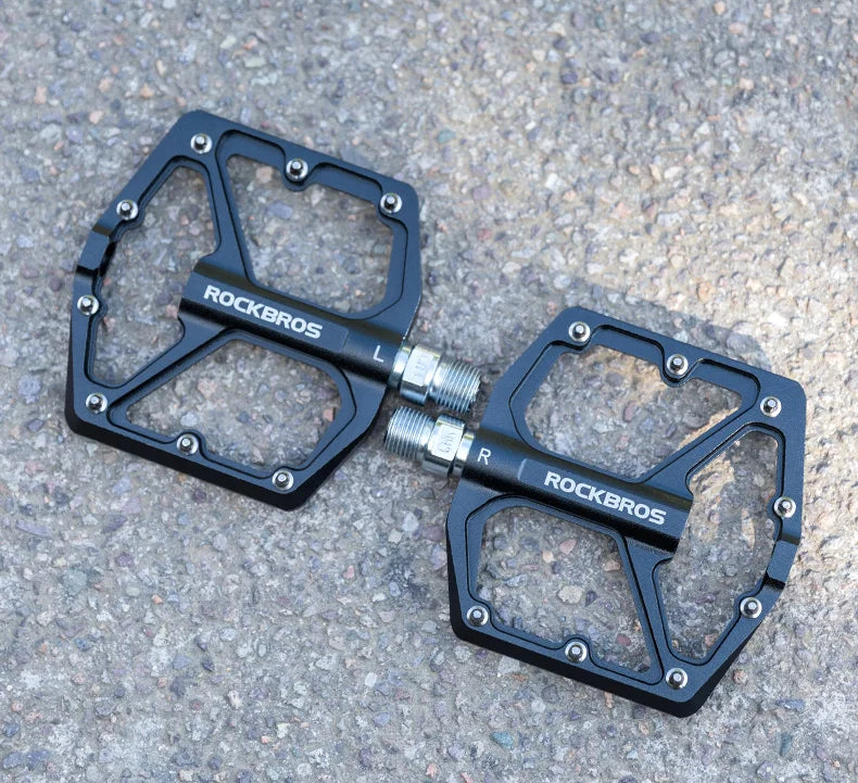 ROCKBROS MTB Cycling Ultralight Pedal Bike Bicycle Sealed DU Bearing Pedals Aluminum Alloy CRMO Non-slip Cleat Bike Part Pedals Beauty World Shop