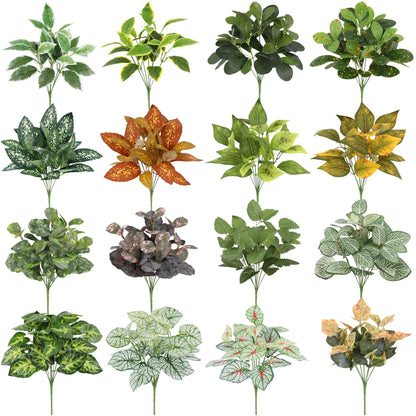 Artificial Plants Leaves Silk Tortoiseshell Leaf Dieffenbough Fake Small Fairy Taro Simulation Green Plant Living Room Decor Beauty World Shop