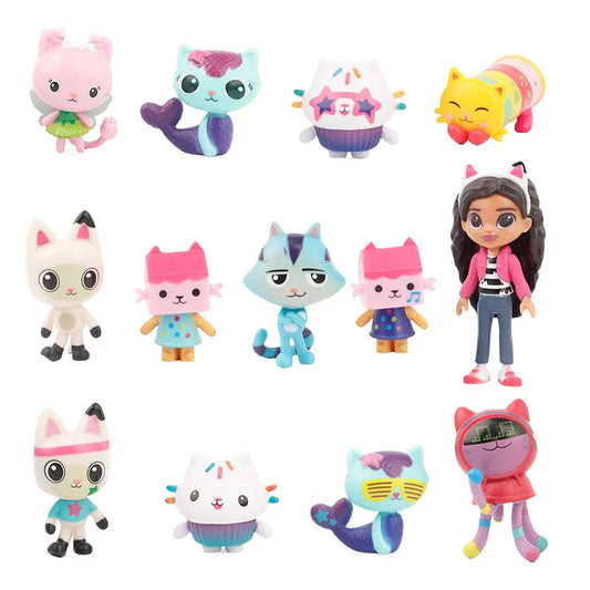 13pcs/set Gabby's Dollhouse Action Figure Cute Doll Collection Model Toys Beauty World Shop