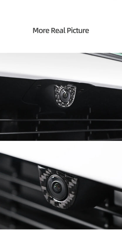 For Tesla Model Y Juniper 2025- Carbon Fiber Car Styling Head Front Camera Protector Stickers Trim Auto Decoration Accessories Beauty World Shop