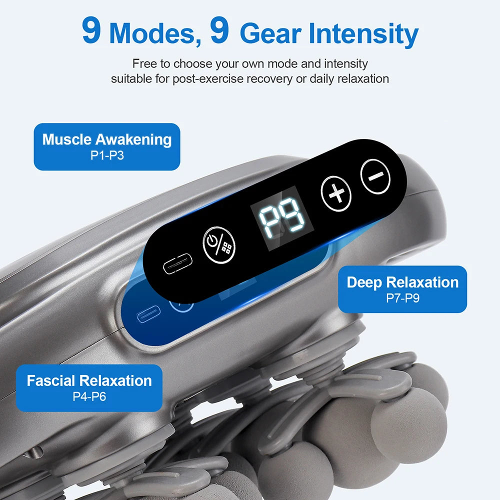 42-Heads Fascia Gun High-Frequency Vibration Body Massage Gun Back and Waist Massager Neck Shoulder Massager Muscle masajeador Beauty World Shop