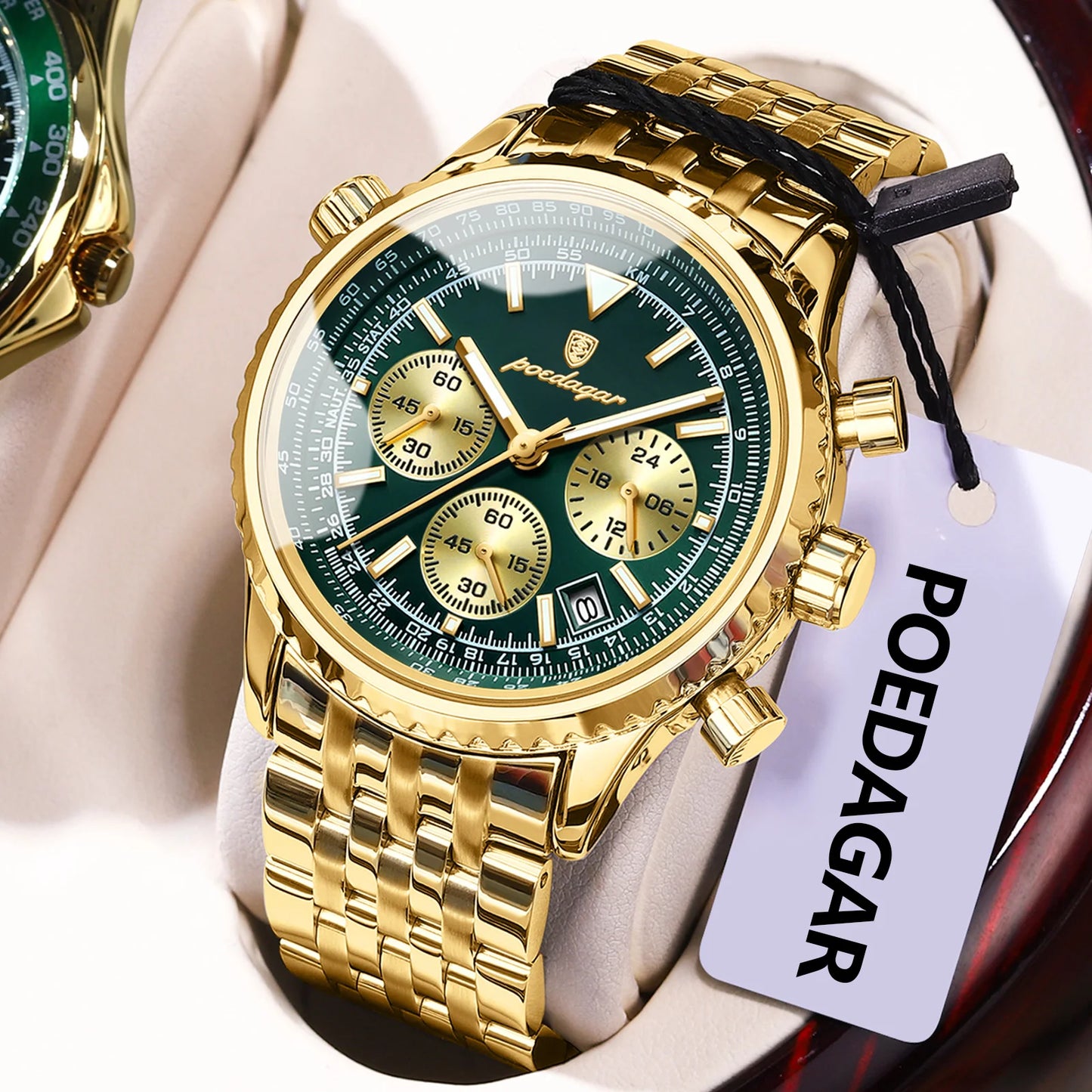 POEDAGAR Luxury Fashion Men Watch Stainless Steel Waterproof Luminous Quartz Male Clock Date Chronograph Military Men's Watches Beauty World Shop