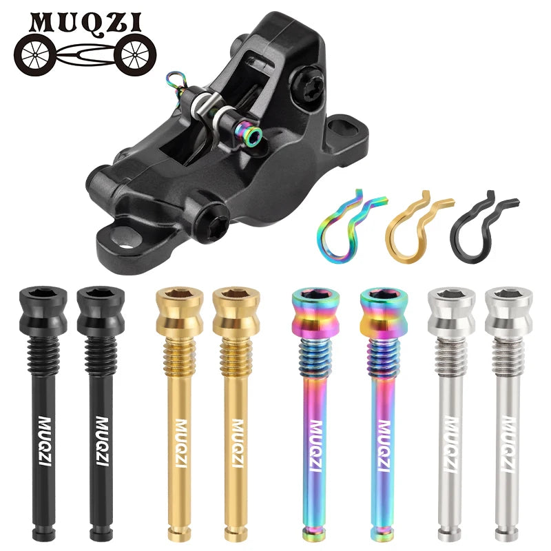 MUQZI 2pcs Titanium Bolts Bicycle Disc Brakes Caliper Lightweight Mounting Screws Road MTB Disc Brake Pad Bolts with Fixing Clip Beauty World Shop