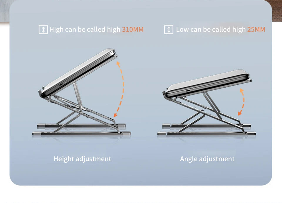 Laptop Stand For Macbook Folding Adjustable Aluminum Computer Pc Tablet Stand Notebook Tablelaptop Holder Heat Dissipation Beauty World Shop