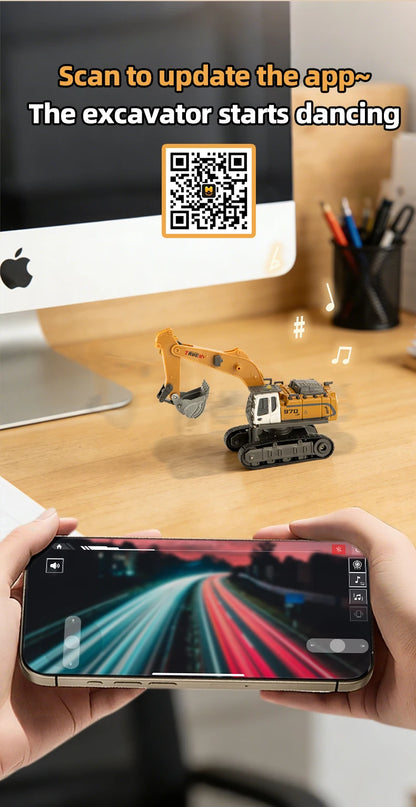 ZWN 1:64 RC Model Car 2.4G Remote Control Excavator Dump Truck Forklift Alloy Plastic Simulation Construction Vehicle Kids Toy Beauty World Shop