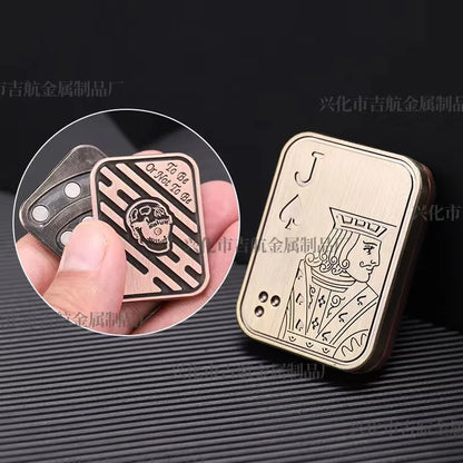 Fidget Spinner KK Pop Fingertip Gyro Solution Pressure Reduction Toy Push Poker Push Card EDC stainless Steel Toys Adult Gifts Beauty Fashion