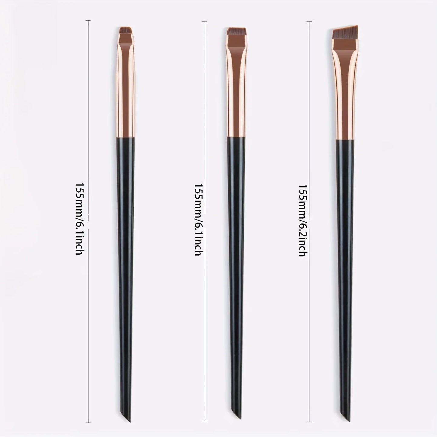 3pcs Makeup Brush Set,Blade eyeliner brush fine oblique head eyebrow brush outline eyeliner ultra-thin eye shadow brush makeup b Beauty World Shop
