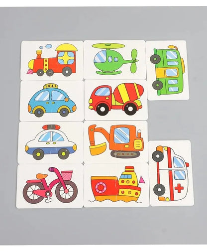 32 Pcs Enlightenment Card Matching Puzzle Early Education Cartoon Pattern Cognitive Boys and Girls Toys Beauty Fashion