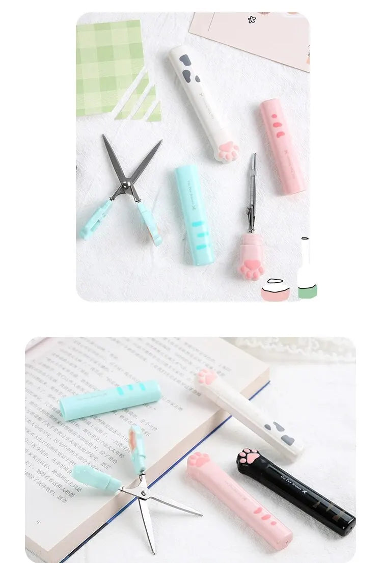4Style Portable Folding Cat's Paw Scissors Stainless Steel Art Tool Multi-Function Pen-Shaped Scissors for Handbooks  Office Use Beauty World Shop