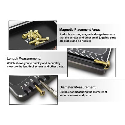 9IMOD RC Screw Tray with Magnetic Pad Aluminium Alloy Magnet Screws Disk Storage Plate for RC Airplane Car Boat Repair Tool Beauty Fashion