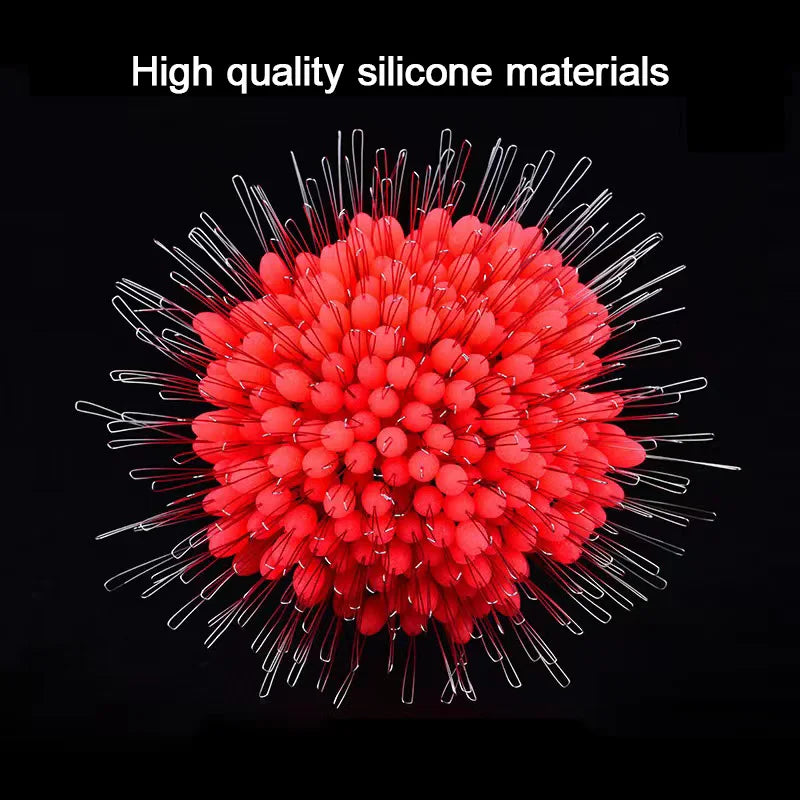 300Pcs Silicone Space Bean Oval Stopper Bobber Profession Fishing Float Resistance Anti-Strand Fish Line Fishing Gear Beauty World Shop