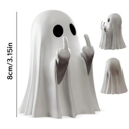 Middle Finger Cute Ghost Statue, Ghosts Small Scary Ghost Figurines, Halloween Home Decorations, Coffee Table Centerpieces Shelf Beauty World Shop