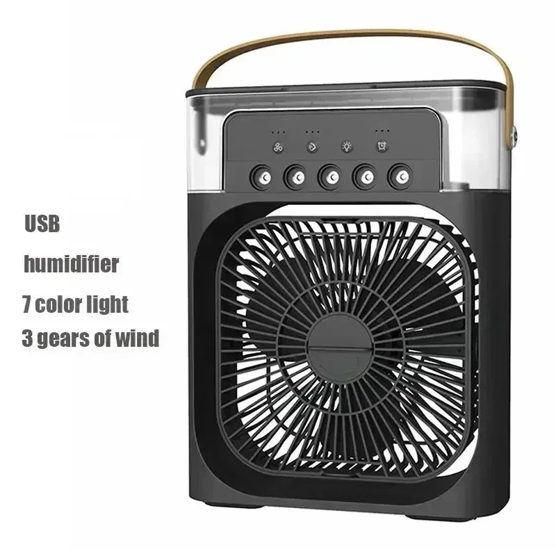 New 3 In 1 Fan AIr Conditioner Household Mini Air Cooler LED Night Light Portable Humidifier Air Adjustment Fan Office Home Fan Beauty World Shop