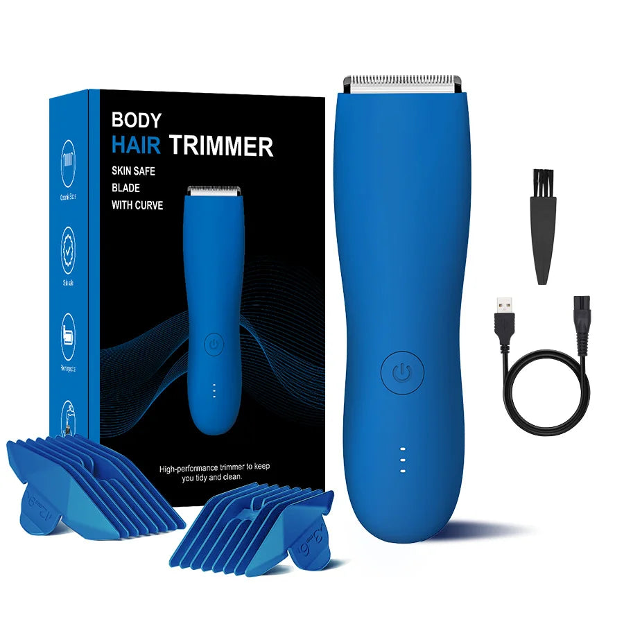 Men's Electric Groin & Body Shaver - Waterproof Dual Head Trimmer Kit w/ LED Light & Foil Blades Beauty World Shop
